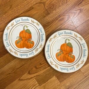 Jaclyn Smith “Give Thanks” melamine plate set, 11”Thanksgiving decor serveware